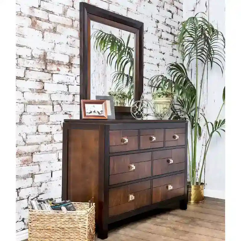 Ensemble de chambre à coucher contemporain 4 pièces en noyer Figh de Furniture of America