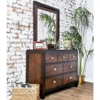 Ensemble de chambre à coucher contemporain 4 pièces en noyer Figh de Furniture of America