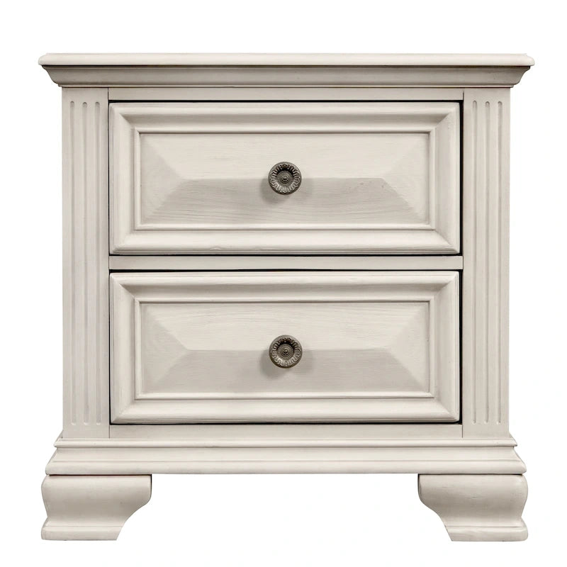 Ensemble de chambre à coucher Roundhill Furniture Renova en bois parchemin vieilli
