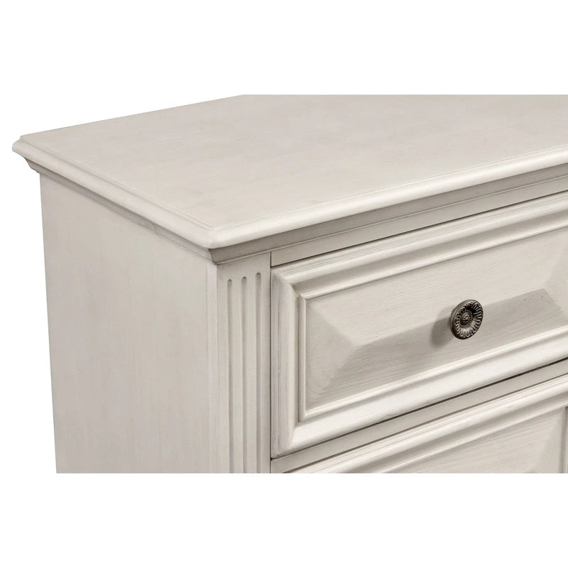 Ensemble de chambre à coucher Roundhill Furniture Renova en bois parchemin vieilli