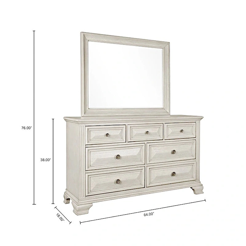 Ensemble de chambre à coucher Roundhill Furniture Renova en bois parchemin vieilli