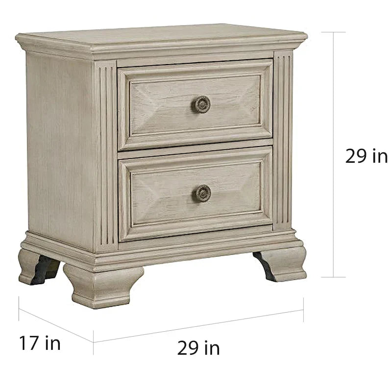 Ensemble de chambre à coucher Roundhill Furniture Renova en bois parchemin vieilli