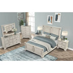 Ensemble de chambre à coucher Roundhill Furniture Renova en bois parchemin vieilli