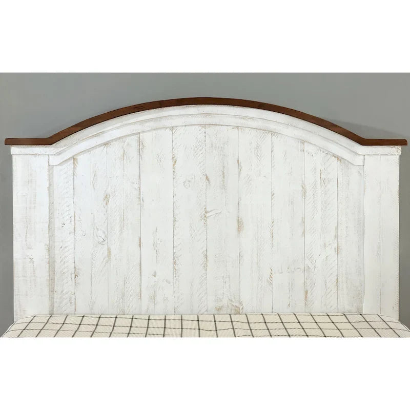 Ensemble de chambre à coucher Ynez Farmhouse en pin blanc, 4 pièces, avec port USB, par Furniture of America