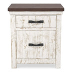 Ensemble de chambre à coucher Ynez Farmhouse en pin blanc, 4 pièces, avec port USB, par Furniture of America