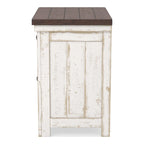 Ensemble de chambre à coucher Ynez Farmhouse en pin blanc, 4 pièces, avec port USB, par Furniture of America