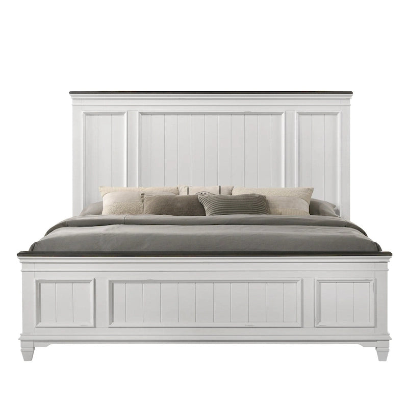Ensemble de chambre à coucher en bois Clelane de Roundhill Furniture comprenant un lit, une commode, un miroir et une table de chevet