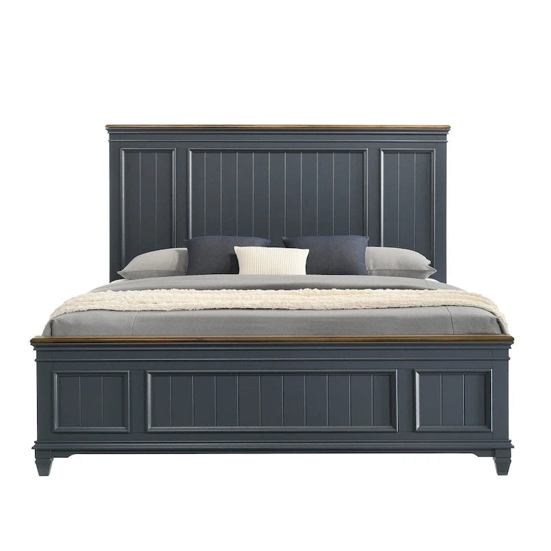 Ensemble de chambre à coucher en bois Clelane de Roundhill Furniture comprenant un lit, une commode, un miroir et une table de chevet