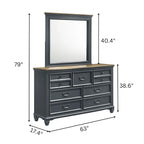Ensemble de chambre à coucher en bois Clelane de Roundhill Furniture comprenant un lit, une commode, un miroir et une table de chevet