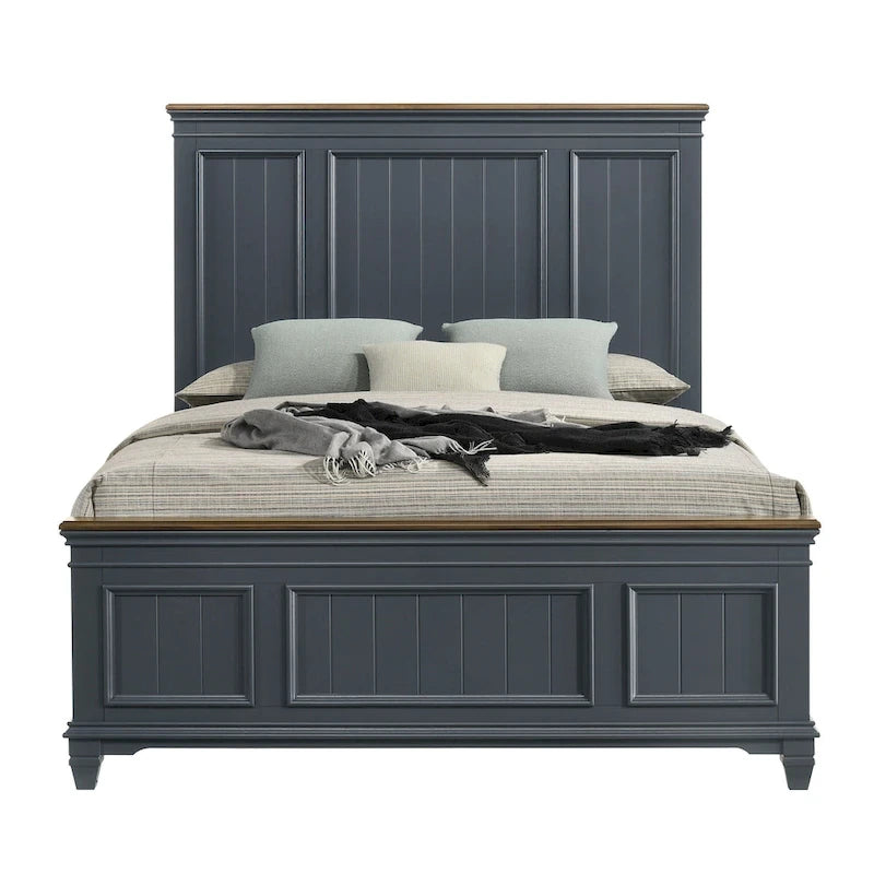 Ensemble de chambre à coucher en bois Clelane de Roundhill Furniture comprenant un lit, une commode, un miroir et une table de chevet