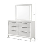 Ensemble de chambre à coucher Denissa 6 pièces blanc rembourré avec panneau LED