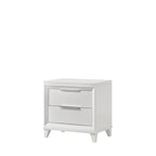 Ensemble de chambre à coucher Denissa 6 pièces blanc rembourré avec panneau LED