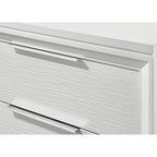 Ensemble de chambre à coucher Denissa 6 pièces blanc rembourré avec panneau LED