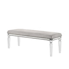 Ensemble de chambre à coucher Evonne 6 pièces gris avec panneaux rembourrés et éclairage LED
