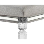 Ensemble de chambre à coucher Evonne 6 pièces gris avec panneaux rembourrés et éclairage LED