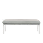 Ensemble de chambre à coucher Evonne 6 pièces gris avec panneaux rembourrés et éclairage LED
