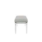 Ensemble de chambre à coucher Evonne 6 pièces gris avec panneaux rembourrés et éclairage LED