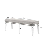 Ensemble de chambre à coucher Evonne 6 pièces gris avec panneaux rembourrés et éclairage LED