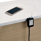 Ensemble de lit Champs Contemporary Queen en bois massif avec rangement et port USB, composé de 3 panneaux, par Furniture of America