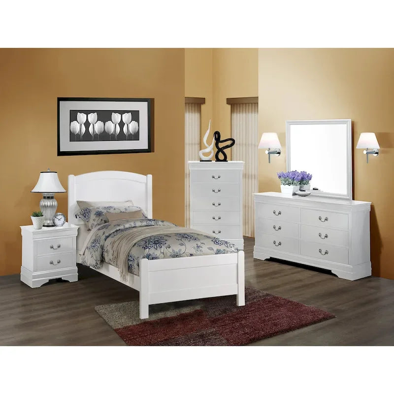 Ensemble de chambre à coucher Lillie 4 pièces blanc style traîneau