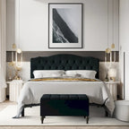 CraftPorch 2 Piece Bedroom Bench Set Transitional Button Tufted Bed