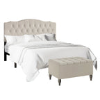 Ensemble de bancs de chambre CraftPorch 2 pièces, lit capitonné à boutons de style transitionnel