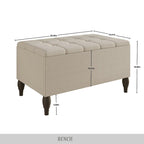 Ensemble de bancs de chambre CraftPorch 2 pièces, lit capitonné à boutons de style transitionnel