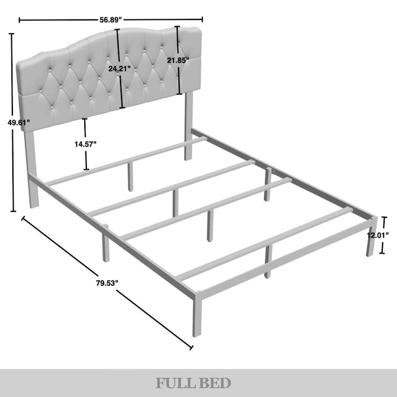 Ensemble de bancs de chambre CraftPorch 2 pièces, lit capitonné à boutons de style transitionnel