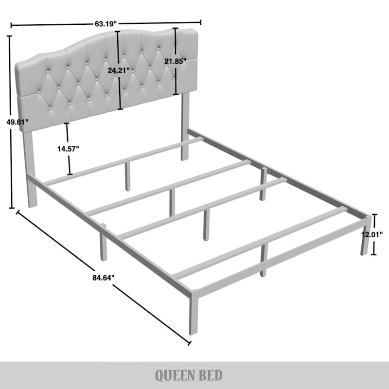 Ensemble de bancs de chambre CraftPorch 2 pièces, lit capitonné à boutons de style transitionnel