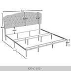 Ensemble de bancs de chambre CraftPorch 2 pièces, lit capitonné à boutons de style transitionnel