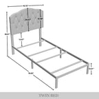 Ensemble de bancs de chambre CraftPorch 2 pièces, lit capitonné à boutons de style transitionnel