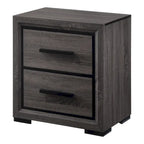 Ensemble de chambre à coucher contemporain Rothwell en bois gris, composé de 3 panneaux et d'étagères, par Furniture of America