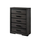 Ensemble de chambre à coucher contemporain Rothwell en bois gris, composé de 3 panneaux et d'étagères, par Furniture of America