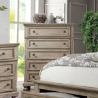 Ensemble lit traîneau et commode de rangement Nahkohe en bois gris transitionnel, 2 pièces, par Furniture of America