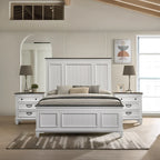 Ensemble de chambre à coucher en bois Roundhill Furniture Clelane 3 pièces, lit à panneaux en lambris et 2 tables de chevet