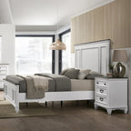 Ensemble de chambre à coucher en bois Roundhill Furniture Clelane 3 pièces, lit à panneaux en lambris et 2 tables de chevet