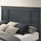 Ensemble de chambre à coucher en bois Roundhill Furniture Clelane 3 pièces, lit à panneaux en lambris et 2 tables de chevet
