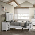 Ensemble de chambre à coucher en bois Roundhill Furniture Clelane 3 pièces, lit à panneaux en lambris et 2 tables de chevet