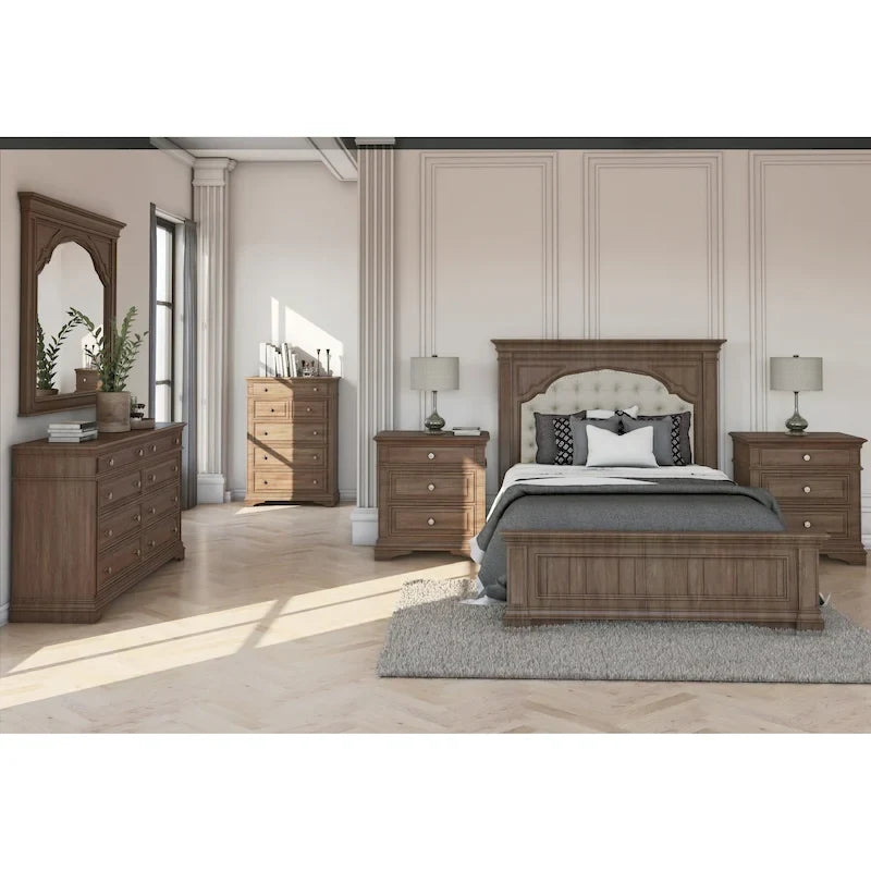 Ensemble de chambre à coucher Steve Silver Havenwood 6 pièces avec panneaux rembourrés