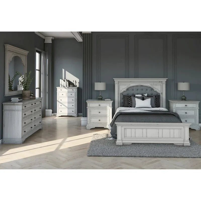Ensemble de chambre à coucher Steve Silver Havenwood 6 pièces avec panneaux rembourrés