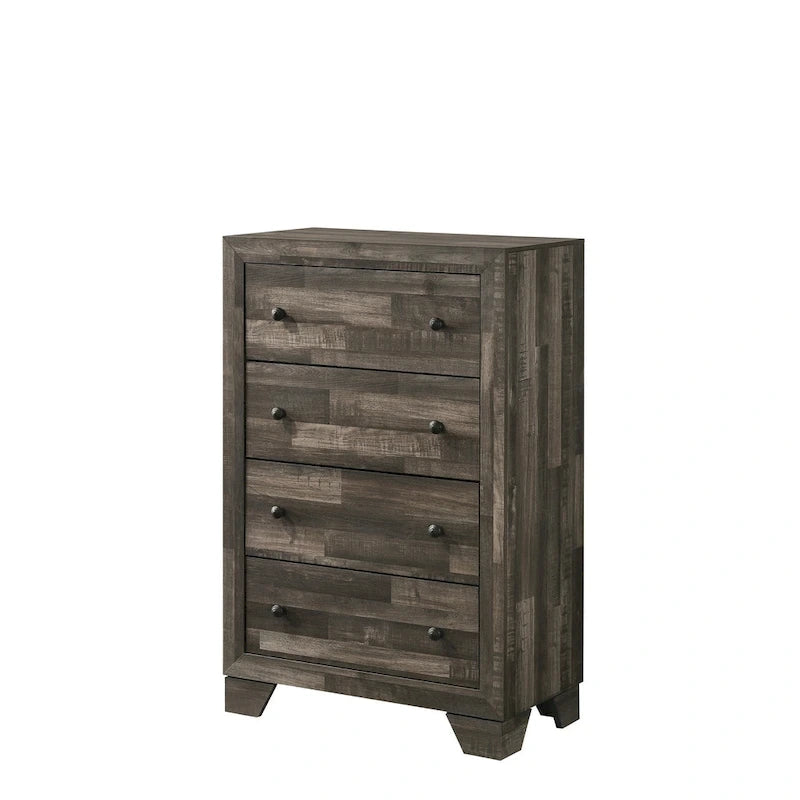 Ensemble de chambre à coucher rustique marron Annis 4 pièces
