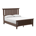 Ensemble de chambre à coucher moderne de style Mission Queen avec 2 tables de chevet et 1 commode avec miroir