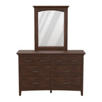 Ensemble de chambre à coucher moderne de style Mission Queen avec 2 tables de chevet et 1 commode avec miroir