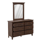 Ensemble de chambre à coucher moderne de style Mission Queen avec 2 tables de chevet et 1 commode avec miroir