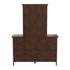 Ensemble de chambre à coucher moderne de style Mission Queen avec 2 tables de chevet et 1 commode avec miroir