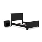 Ensemble lit queen et table de chevet 2 pièces en bois noir Oak Park de Homestyles