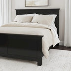 Ensemble lit queen et table de chevet 2 pièces en bois noir Oak Park de Homestyles