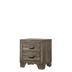 Ensemble de chambre à coucher Linette 6 pièces gris contemporain en bois massif et placage, panneaux rembourrés en tissu