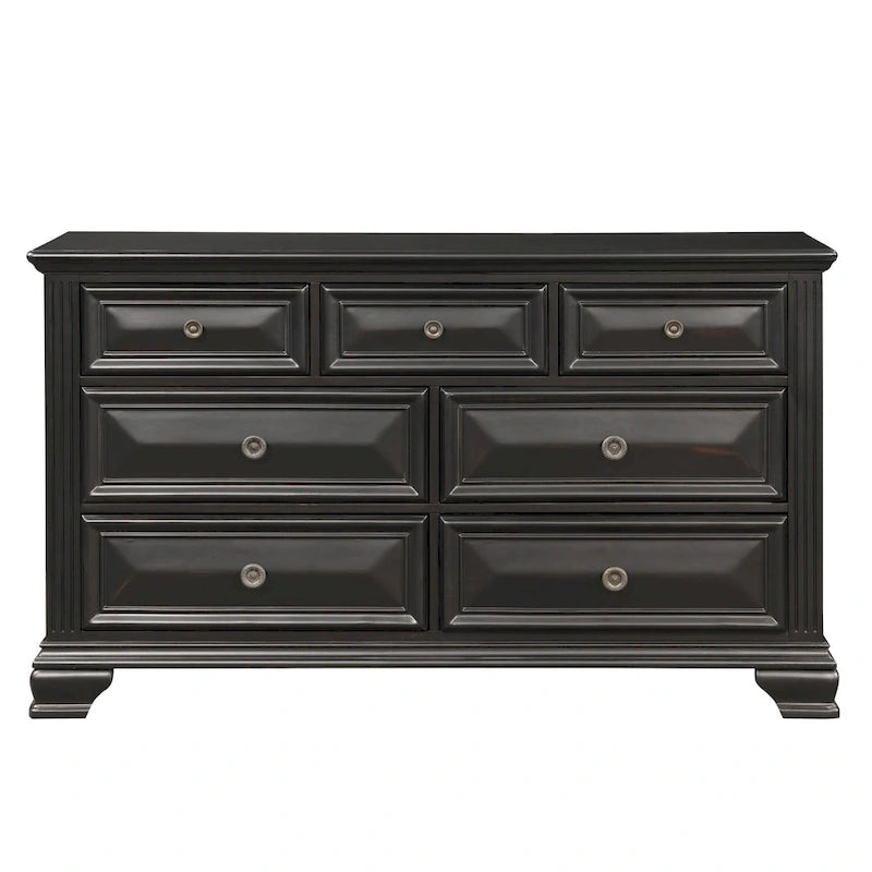 Ensemble de chambre à coucher Roundhill Furniture Renova 4 pièces avec panneaux en bois noir vintage