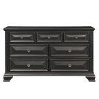 Ensemble de chambre à coucher Roundhill Furniture Renova 4 pièces avec panneaux en bois noir vintage